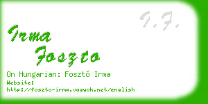 irma foszto business card